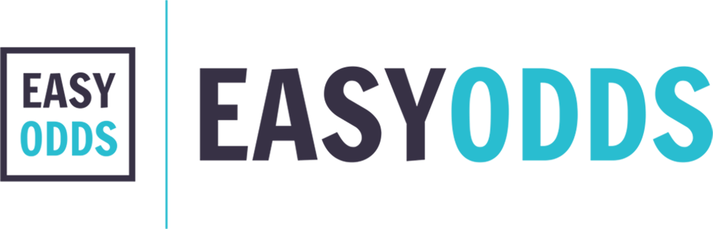 Easyodds logo in black and light blue text over white background